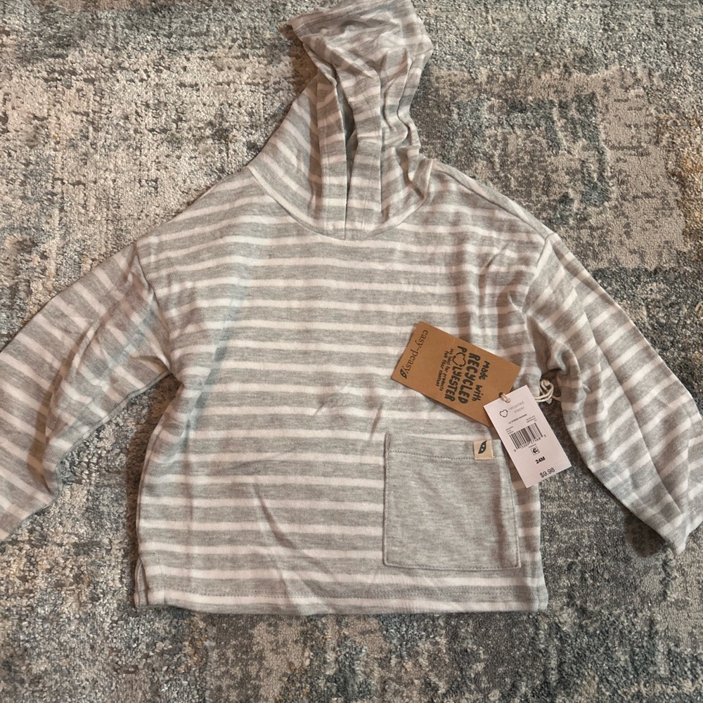 Striped Gray Kids Hoodie